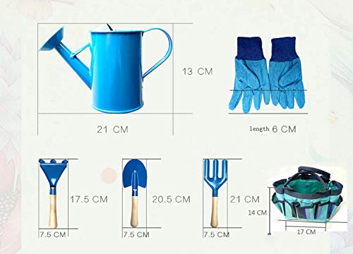 YunNasi Juego de Herramientas de Jardín para Niños Conjunto de 6 (Azul)