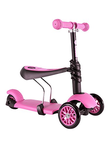 YVolution Y Glider Patinete De 3 Ruedas, Unisex niños, Rosa, M