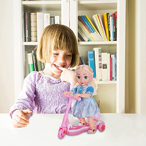 YWSM Toys for Girl-Remote Control Universal Scooter Doll,Multifunctional Children's Scooter Doll Toy with Music and Lights (Scooter)