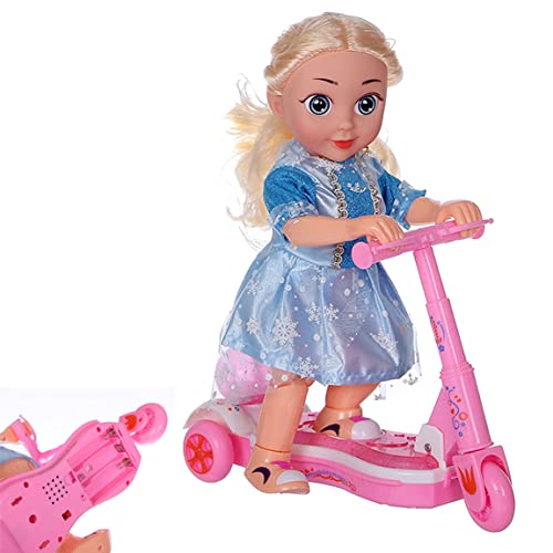 YWSM Toys for Girl-Remote Control Universal Scooter Doll,Multifunctional Children's Scooter Doll Toy with Music and Lights (Scooter)