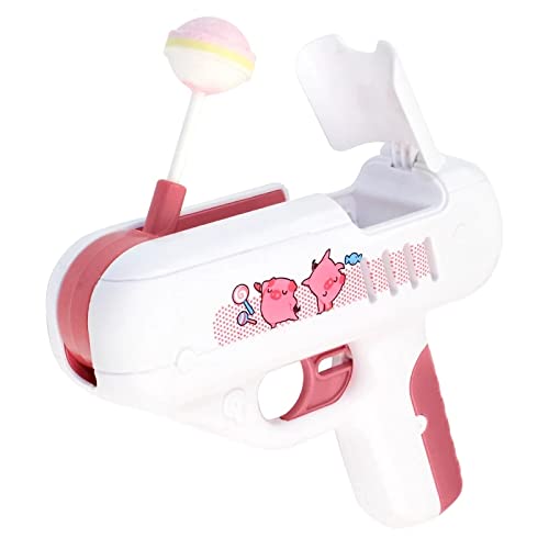 YYMM Pistola de Caramelo, Pistola de Lollipop eléctrica Clara, Arma de Juguete de Lollipop Sorprendente, Pistola de Pistola de Almacenamiento de Lollipop, para niños niño/niña, sin azúcar,A