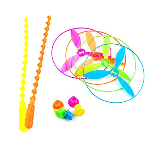 yyuezhi Juguetes de Libélula de Bambú Helicóptero de Platillo Volador Flying Disc Toys para Niños Juguete Volador de Libélula de Bambú de Plástico Regalo Ideal para Niños Colores al Azar（20 Piezas）