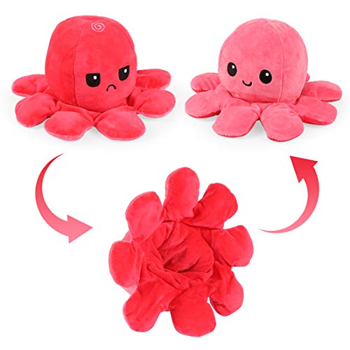 Zaloife Juguetes de Peluche de Pulpo, Octopus Peluche Reversible, Peluche Doble Cara, Reversibile Pulpo Peluche, Peluches para Niños, Regalos de Juguete para Familia Amigos