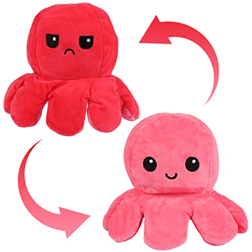 Zaloife Juguetes de Peluche de Pulpo, Octopus Peluche Reversible, Peluche Doble Cara, Reversibile Pulpo Peluche, Peluches para Niños, Regalos de Juguete para Familia Amigos