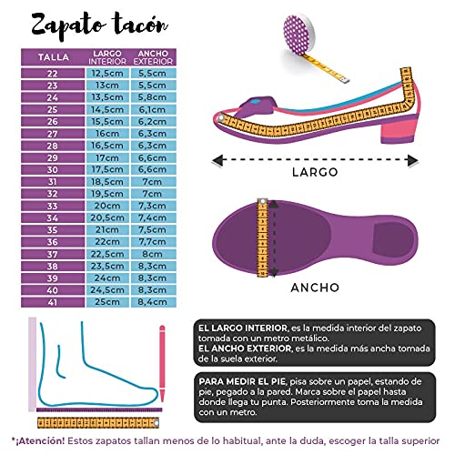 Zapatos Princesa Niñas Tacón Purpurina Lila【Tallas Infantiles 22 a 36 】[Talla 33] Disfraz Carnaval Regalos Niña Cumpleaños Navidad