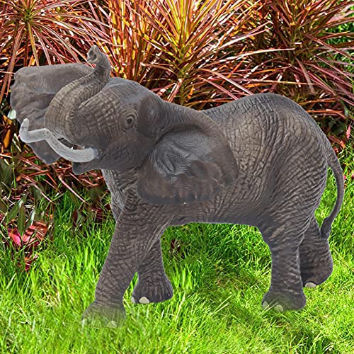 Zerodis Figura De Elefante, Figura De Animal, Modelo De Elefante De Vida Salvaje Realista, Juguetes De Animales para Niños Y Niñas De 3 Años +(Elefante Macho)