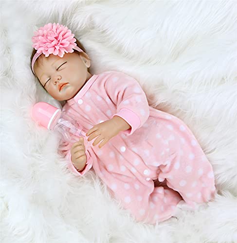 ZIYIUI 55cm Muñeco Bebé Reborn Muñecas Niña Ojos Cerrados Bebe Realista Baby Doll Silicona Vinilo Dormir Toddler Magnetismo Juguetes