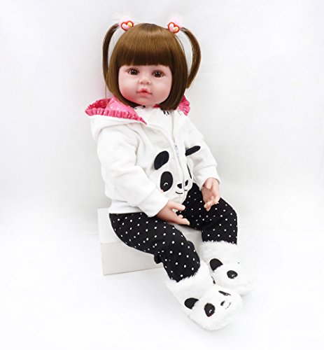 ZIYIUI Bebes Reborn niñas Muñecas Reborn Silicona Reales Recien Nacidos Toddler niño Realista Baby Dolls Girls Ojos Abiertos Baratos Muñecos Reborn Originales Bebe Reborn Verdadero 55 Cm (2)