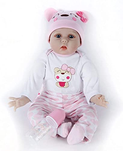 ZIYIUI DOLL 22 Pulgadas 55 cm Realista Reborn Babys Muñecas Chica Suave Juguetes de Silicona Realista Recién Nacido Niño Bebé Muñeca de Regalo para Edades 3+