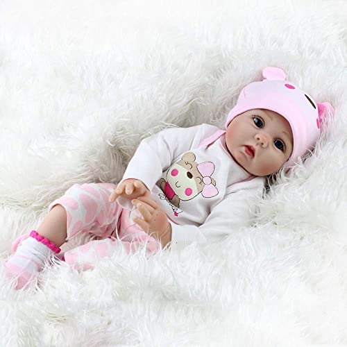 ZIYIUI Muñecos Reborn Niña 22 Pulgadas 55Cm Realista Silicona Cuerpo Completo Bebe Reborn Suave Vinilo de Recién Nacido Niño Niña Regalo Juguete Reborn Dolls