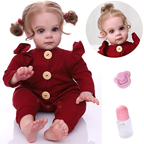 ZIYIUI Realista Reborn Doll Girl 24 pulgadas 60 cm realista recién nacida muñeca muñeca muñeca bebé bebé muñeca hecho a mano suave vinilo renacido bebé niño juguete