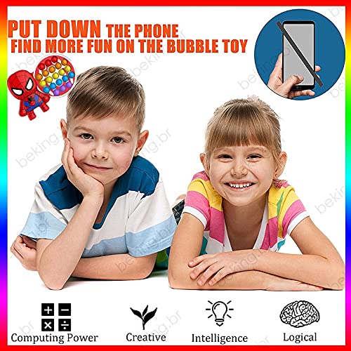 ZPPLD Pop it,Spiderman Pop it,Fidgets Toys,Juguetes antiestrés,Pop Toys,Push Bubble it, Fidget Toy Set,Fidget Juguete para Autismo,Stress Relief,Juguetes para niños y Adultos (Hombre araña)