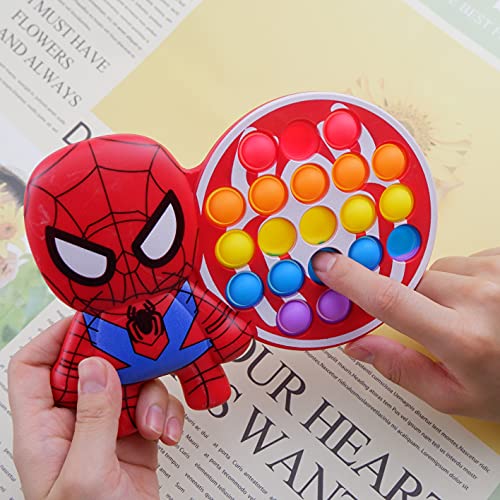 ZPPLD Pop it,Spiderman Pop it,Fidgets Toys,Juguetes antiestrés,Pop Toys,Push Bubble it, Fidget Toy Set,Fidget Juguete para Autismo,Stress Relief,Juguetes para niños y Adultos (Hombre araña)