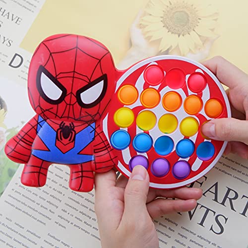 ZPPLD Pop it,Spiderman Pop it,Fidgets Toys,Juguetes antiestrés,Pop Toys,Push Bubble it, Fidget Toy Set,Fidget Juguete para Autismo,Stress Relief,Juguetes para niños y Adultos (Hombre araña)