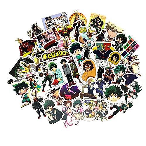 150 pegatinas de anime, de las 3 mejores series de anime japonesas, Bola de dragón, My Hero Academia y Naruto, 50 pegatinas cada una