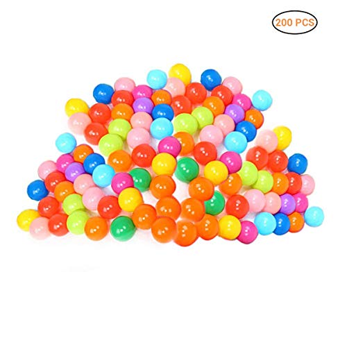 200 Bolas Multicolor De 5,5 Cm Diámetro, Pelota De Plástico Suave para El Océano,con Bolsa De Transporte Transparente para Interior Y Exterior, Piscina, No Tóxica Y Sin BPA, Color Surtido