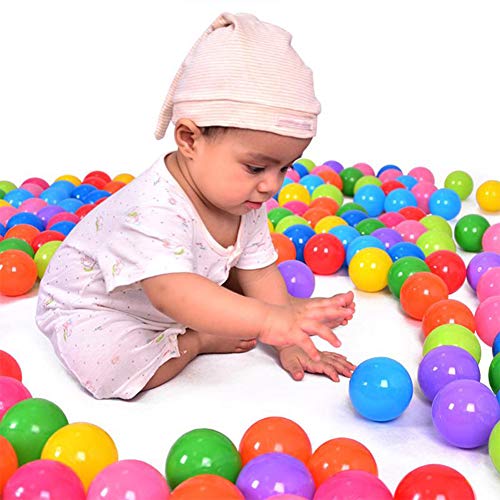 200 Bolas Multicolor De 5,5 Cm Diámetro, Pelota De Plástico Suave para El Océano,con Bolsa De Transporte Transparente para Interior Y Exterior, Piscina, No Tóxica Y Sin BPA, Color Surtido