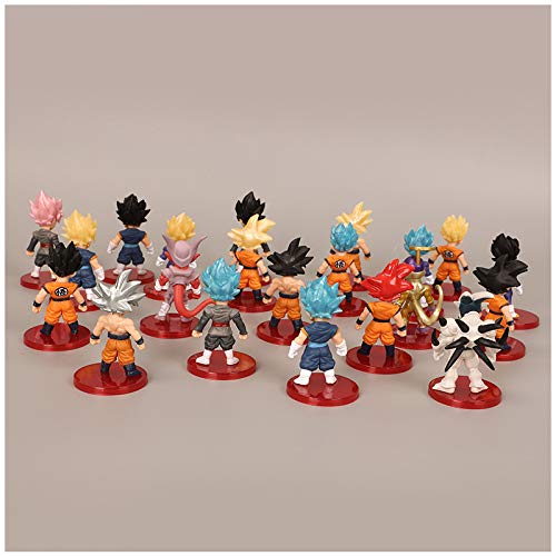 21 pcs / set figuras de Dragon Ball Goku Vegeta Super Saiyan Frieza Anime modelo 7-8 CM figuras de acción juguetes para decoración de pasteles regalo de cumpleaños