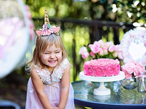 3 cintas para el pelo de unicornio para niños, Diadema de unicornio, cintas para el pelo de unicornio, con accesorios para el pelo y orejas de cuerno de unicornio, para Pascua, cumpleaños, fiestas