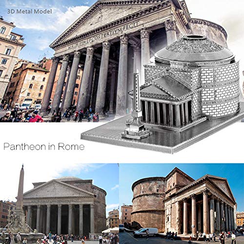 3D Puzzle de Metal Arquitectura del Panteón Romano Montar Kits de Modelos Regalo de Bricolaje 3D Corte por Láser Armar Jigsaw Toy para Niño