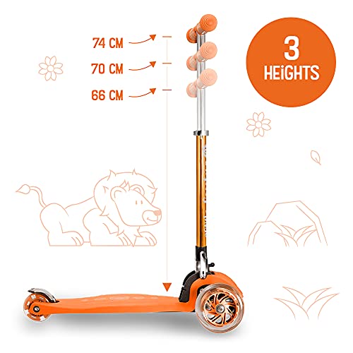 3StyleScooters® RGS-1 Patinete de Tres Ruedas para Niños Pequeños Niños de 3 Años o Más - con Luces LED en Las Ruedas - Diseño Plegable - Manillar Ajustable