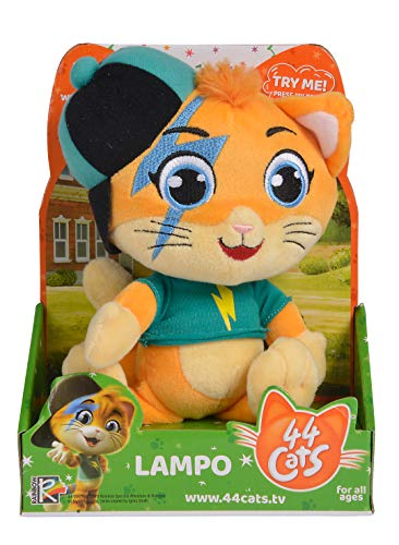 44 Gatos - Peluche Musical de Lampo con Música de la Serie de TV, para Niños de Todas las Edades, 20 cm