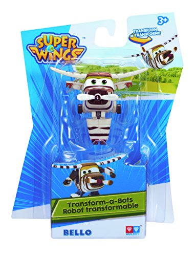 Alpha Animation & Toys- Super Wings YW710070 Mini Transform a Bots Bello Plane, marrón, color blanco (