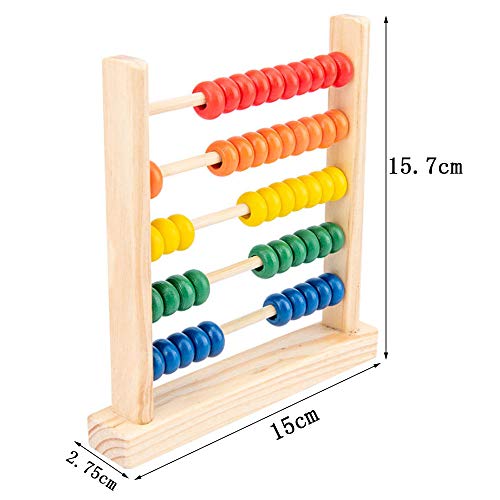 Amasawa Ábaco de Madera,Abacus Juguete de Madera Clásico,Cuentas de Conteo,Adecuado para Juguetes de Educación Temprana para Niños, Desarrollo Intelectual