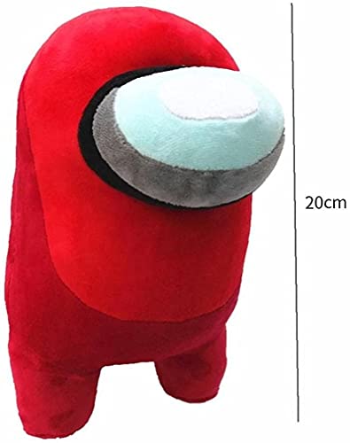 Among us - Peluche XXL Among us, 20 cm, peluche suave bajo nosotros, juguete de peluche para niños, color rojo