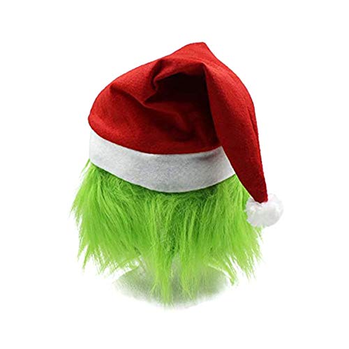 Anaike Trajes de Navidad Grinch Santa Claus Ropa de Cosplay Verde Divertido Traje de Navidad Peludo Conjunto para Hombres Mujeres, rosso, XXL