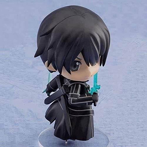 Anime Sword Art Online Q Versión Nendoroid Kirito Black Swordsman PVC Doll Acción Muñeca Colección Modelo Personaje Juguete 10cm