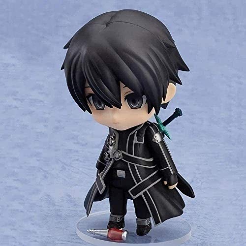 Anime Sword Art Online Q Versión Nendoroid Kirito Black Swordsman PVC Doll Acción Muñeca Colección Modelo Personaje Juguete 10cm