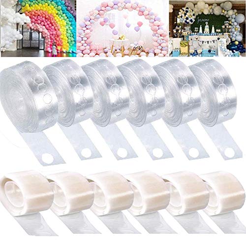 Arco para Globos, Kit de Cinta de Tira Decorativa, Tiras de Cinta de Globo con,para Globo Arch Garland Suministros de Fiesta Decoraciones (12 Rollos)