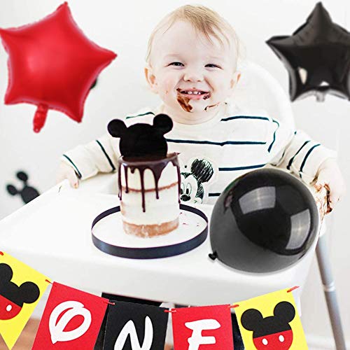 Artículos para Fiestas temáticas de Mickey y Minnie, BESTZY Globos de Minnie Rojo y Negro Mickey Party Globos Decoraciones de cumpleaños de Mickey para Party Comunion Bautizo Decoracion