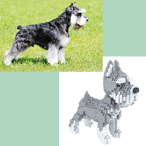 Atomic Building Figura para armar con nanobloques. 880 Piezas. Perro Schnauzer.