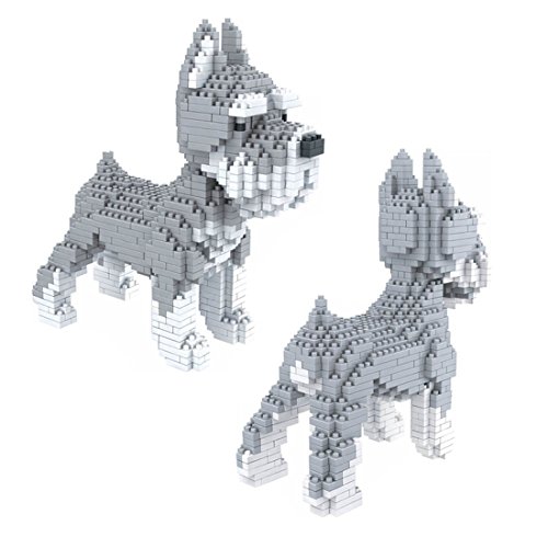 Atomic Building Figura para armar con nanobloques. 880 Piezas. Perro Schnauzer.