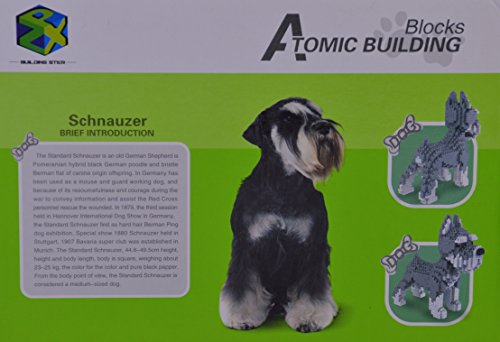 Atomic Building Figura para armar con nanobloques. 880 Piezas. Perro Schnauzer.