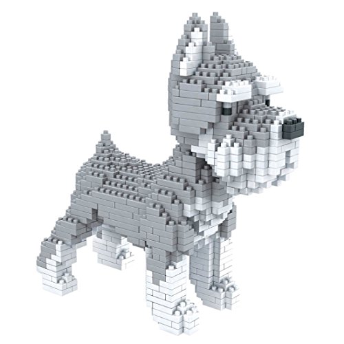 Atomic Building Figura para armar con nanobloques. 880 Piezas. Perro Schnauzer.