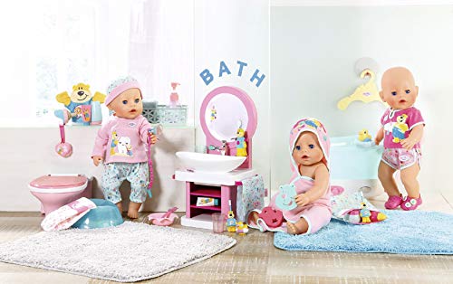 BABY born Lavabo Spa para Muñecas, Para Manos Pequeñas, Promueve la Empatía y Las Habilidades Sociales, Edad más de 3 años, Incluye Espejo, Cepillo de Dientes Vibrante y Más