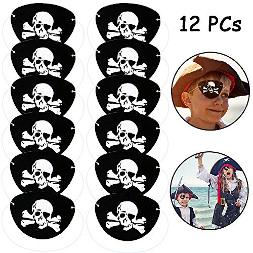 BabyCareV 88Piezas Pirata Cumpleaños Party Accesorios Pirata Llavero Pirata Pulsera Pirata Anillo Parches de Ojo de Pirata Pirata Bigote para Favores de Fiesta de Halloween Navidad y Niños