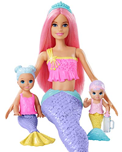 Barbie Dreamtopia Muñeca Sirena con bebés y accesorios (Mattel FXT25)