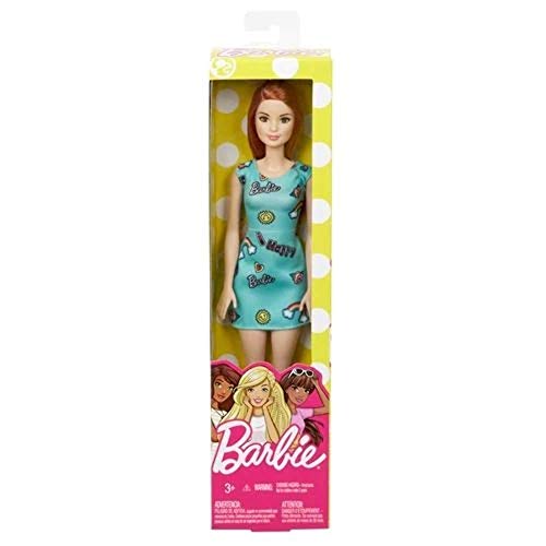 Barbie Fashionista, Muñeca Chic pelirroja vestido azul, juguete +7 años (Mattel FJF18)