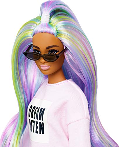 Barbie Fashionista Muñeca con El Pelo Largo de Color Arcoíris (Mattel GHW52)