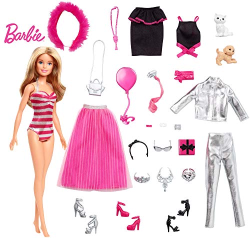 Barbie GFF61 Christmas Advent Calendar, Doll and Fashion Accessories