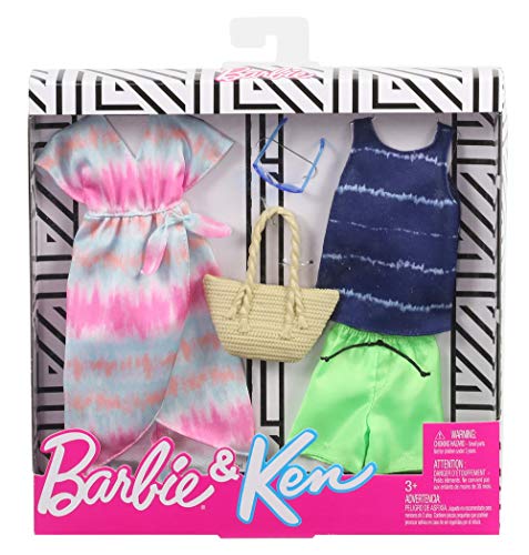 Barbie Pack de Modas, Ropa para Barbie y Ken para Playa (Mattel GHX71) , color/modelo surtido