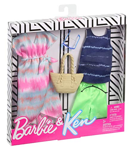 Barbie Pack de Modas, Ropa para Barbie y Ken para Playa (Mattel GHX71) , color/modelo surtido