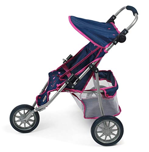 Bayer Chic 2000 697 72 Jogger - Cochecito para muñecas gemelas, diseño de estrellas, color azul marino y rosa