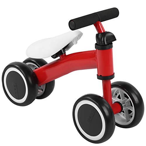 Bicicleta de Aprendizaje para Caminar, Andador de Scooter de Equilibrio para bebés y bebés, niños pequeños, Aprender a Caminar, sin Pedales, Juguetes para Montar(Rojo)