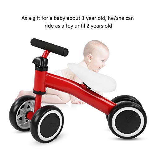 Bicicleta de Aprendizaje para Caminar, Andador de Scooter de Equilibrio para bebés y bebés, niños pequeños, Aprender a Caminar, sin Pedales, Juguetes para Montar(Rojo)