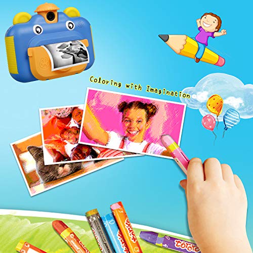 BITIWEND Cámara Fotos Niños, Cámara Infantil Instantanea, Cámara de Impresión para niños, Cámara Video Digital HD 1080P 2.4 Pulgadas Pantalla, Cámara Fotográfica y 3 Rollos de Papel